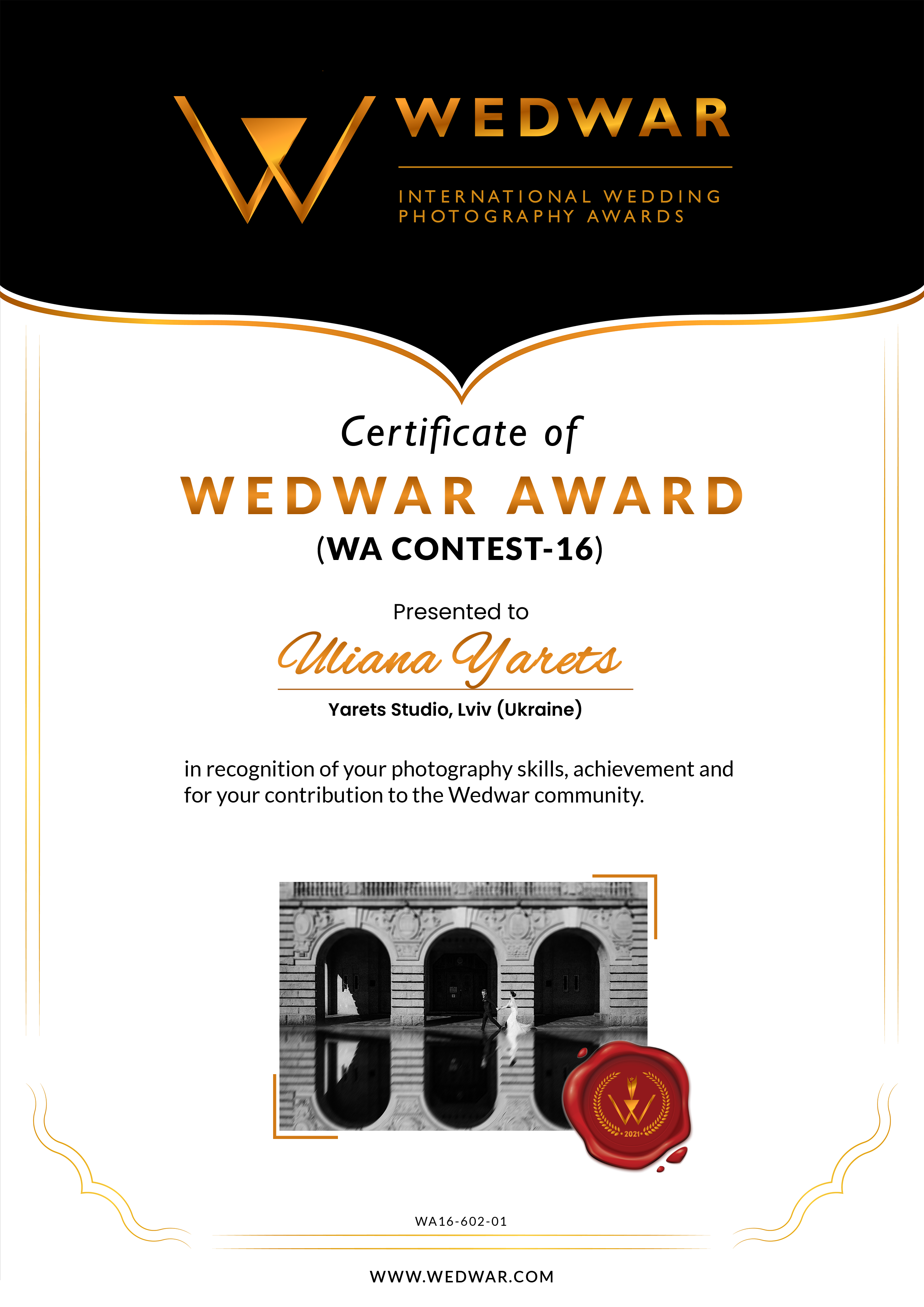 WEDWAR AWARDS. Wedding Photographer & Videographer in Barcelona, Europe | Yarets Studio