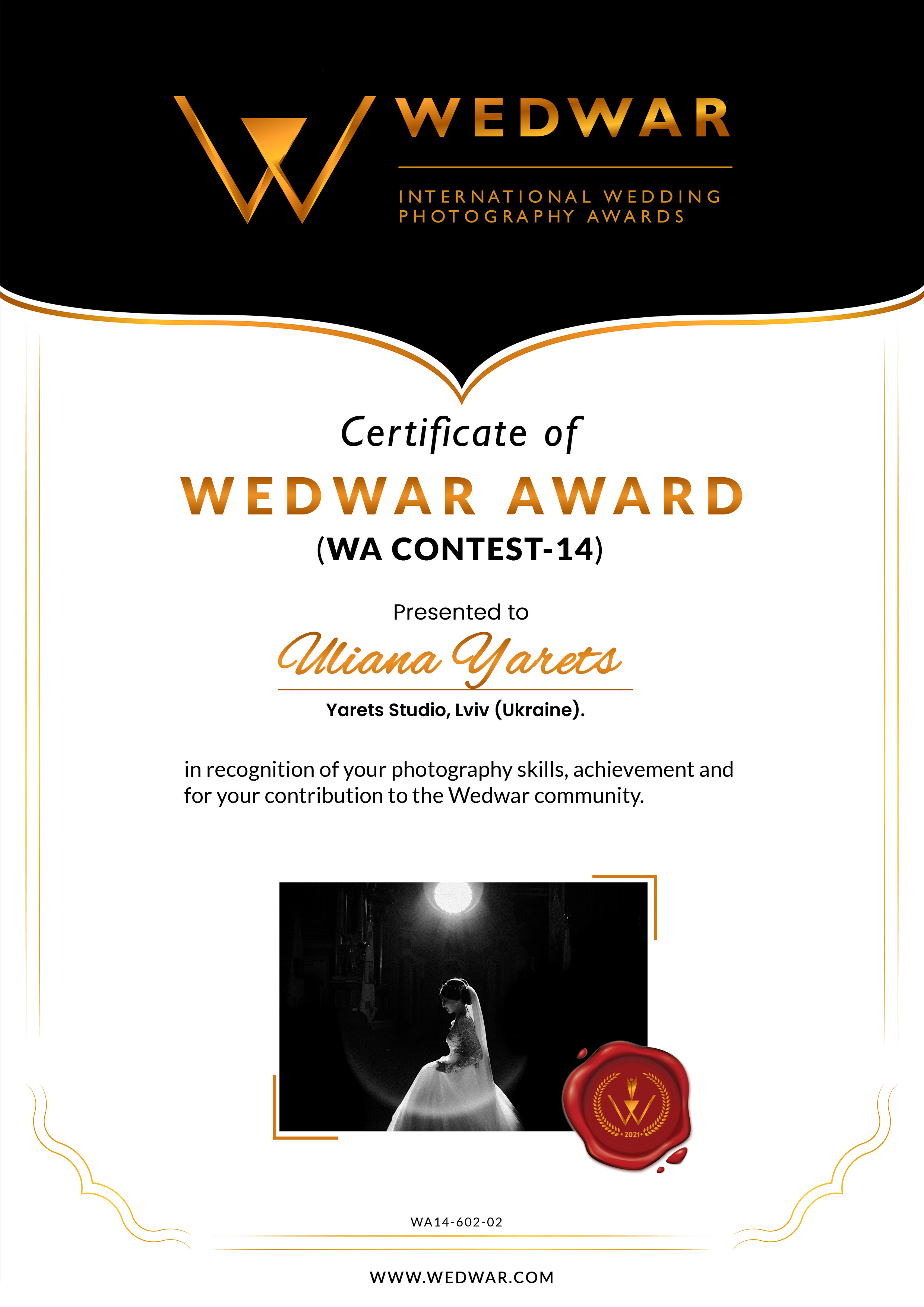WEDWAR AWARDS. Wedding Photographer & Videographer in Barcelona, Europe | Yarets Studio