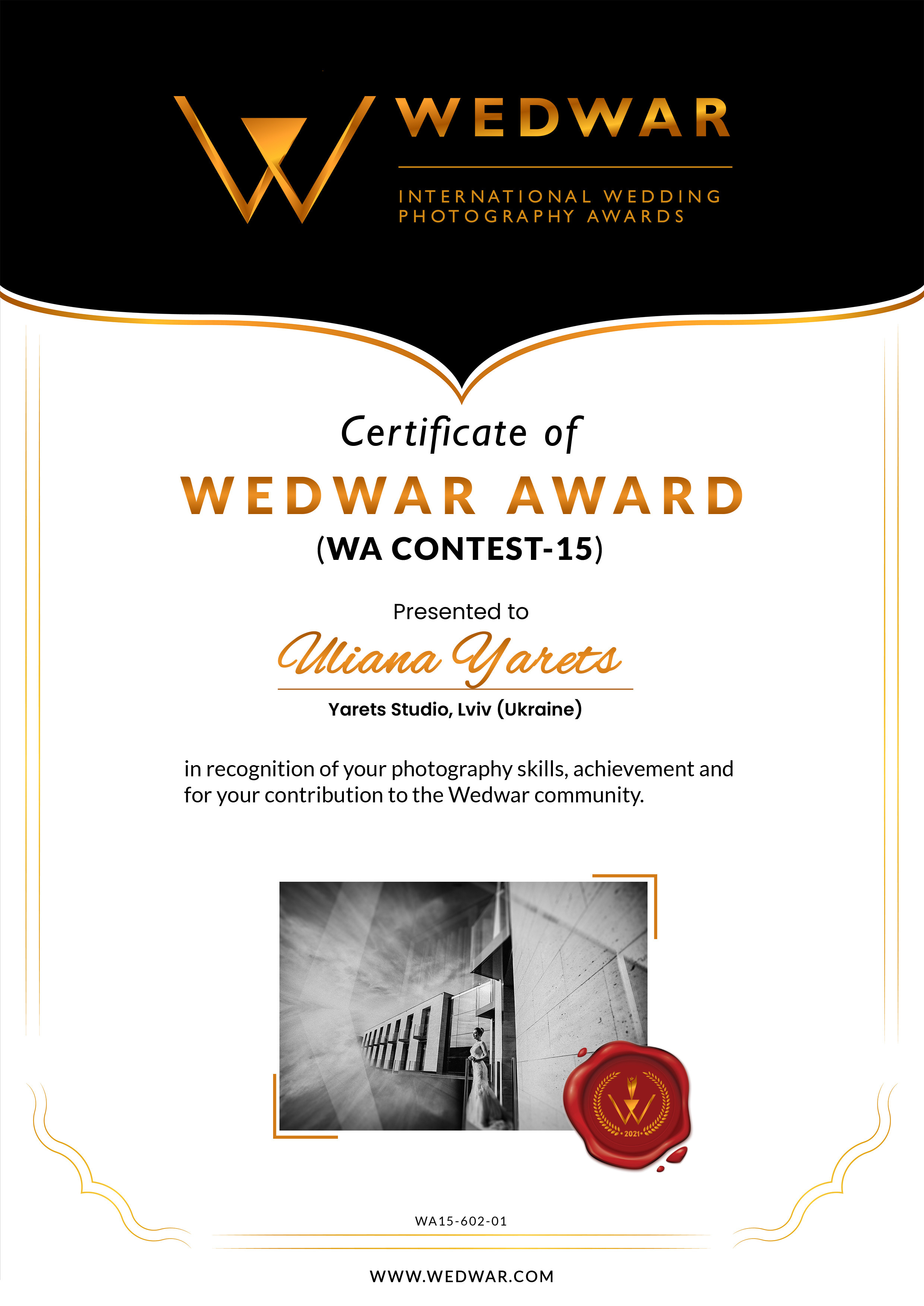 WEDWAR AWRDS. Wedding Photographer & Videographer in Barcelona, Europe | Yarets Studio