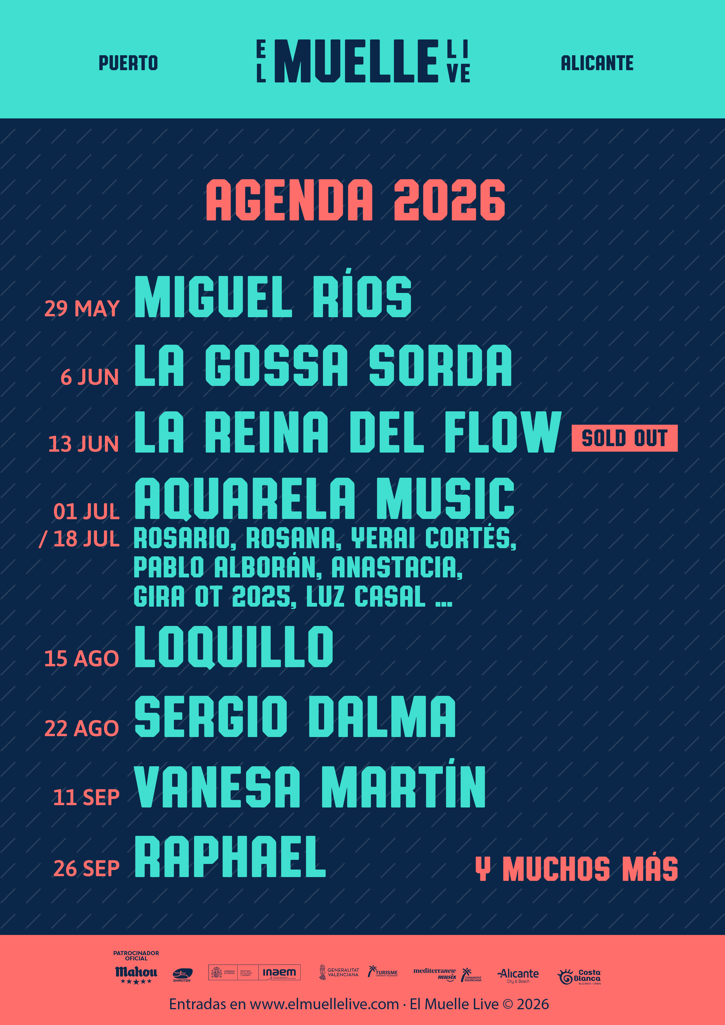 El Muelle Live presenta su temporada más ambiciosa: más de veinte artistas en Alicante de mayo a septiembre | FOTKAI