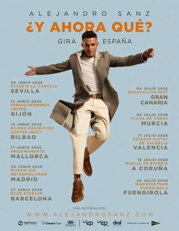 Alejandro Sanz «Y Ahora Qué» 2026: концерт на Майорке 17 июня в рамках большого летнего тура по Испании | FOTKAI