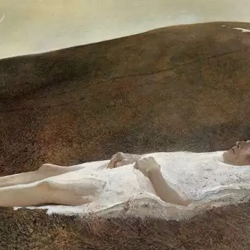 A painting titled Spring, created in 1978 by the American artist Andrew Wyeth. Картина Весна. Художники жившие в деревне, Andrew Wyeth, Эндрю Уайет,  картины американский реализм XX века, американский регионализм, художники сельской местности, Andrew Wyeth, Andrew Wyeth Maine paintings, американские художники XX века, живопись сельская Америка