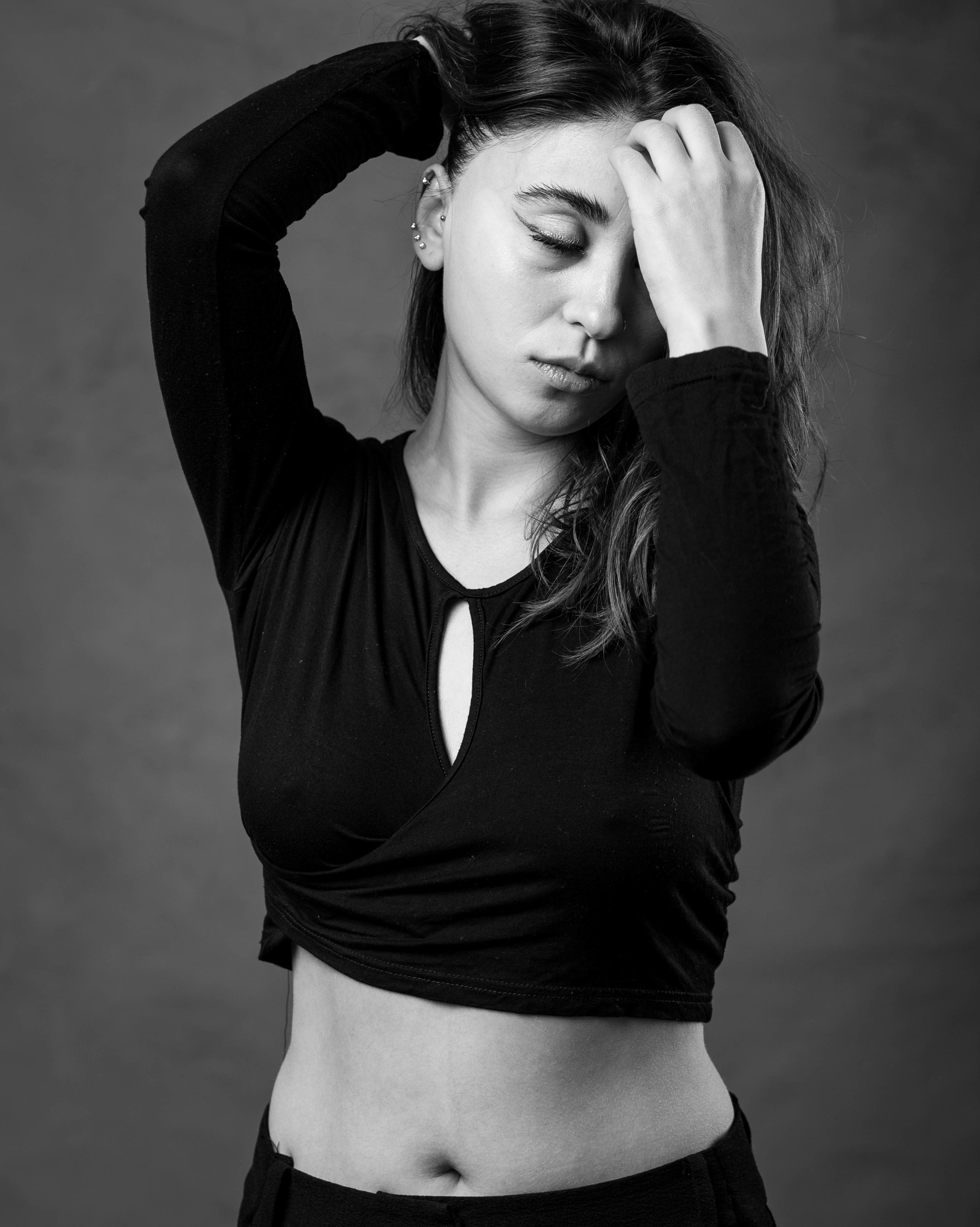 Black and white female portrait