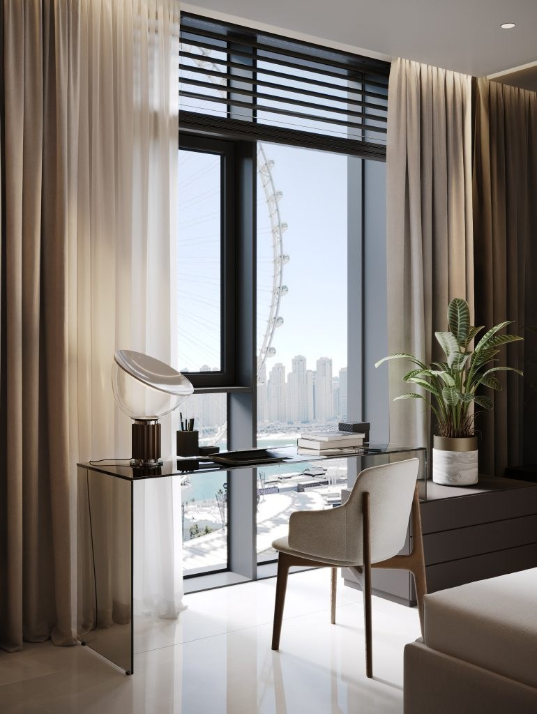BLUEWATERS APARTMENT IN DUBAI. Interior Design & 3D Rendering | Alena Bulataya Design Buro