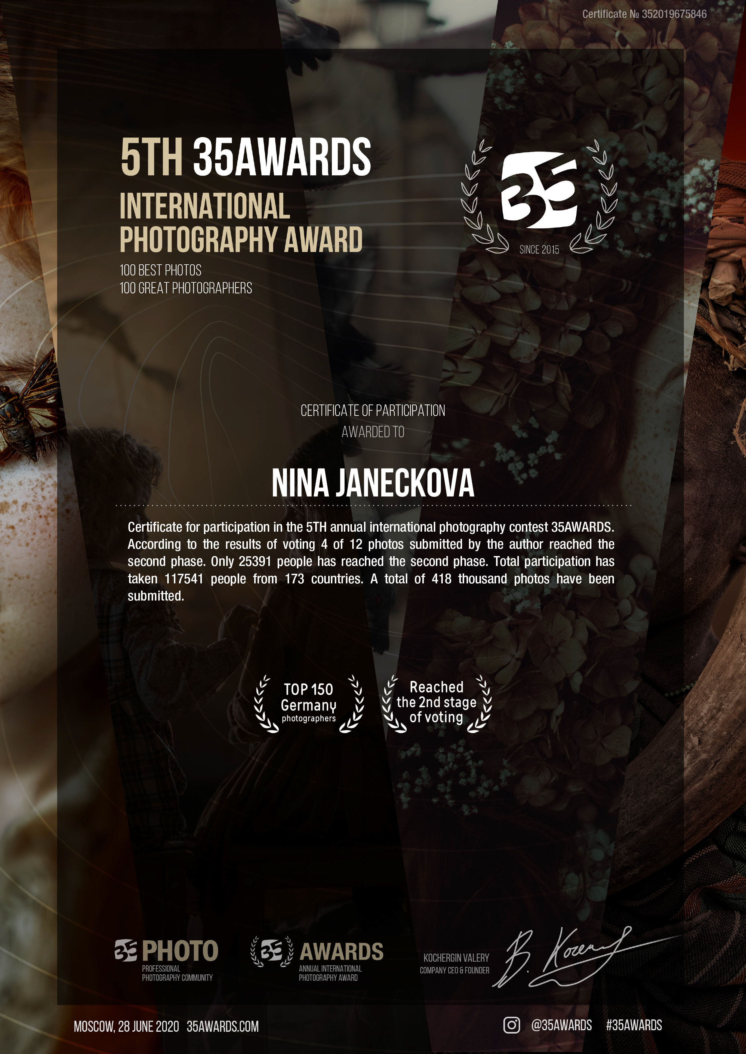 PRIZES. Nina Janeckova Photographer and Videographer in Bodensee Ravensburg