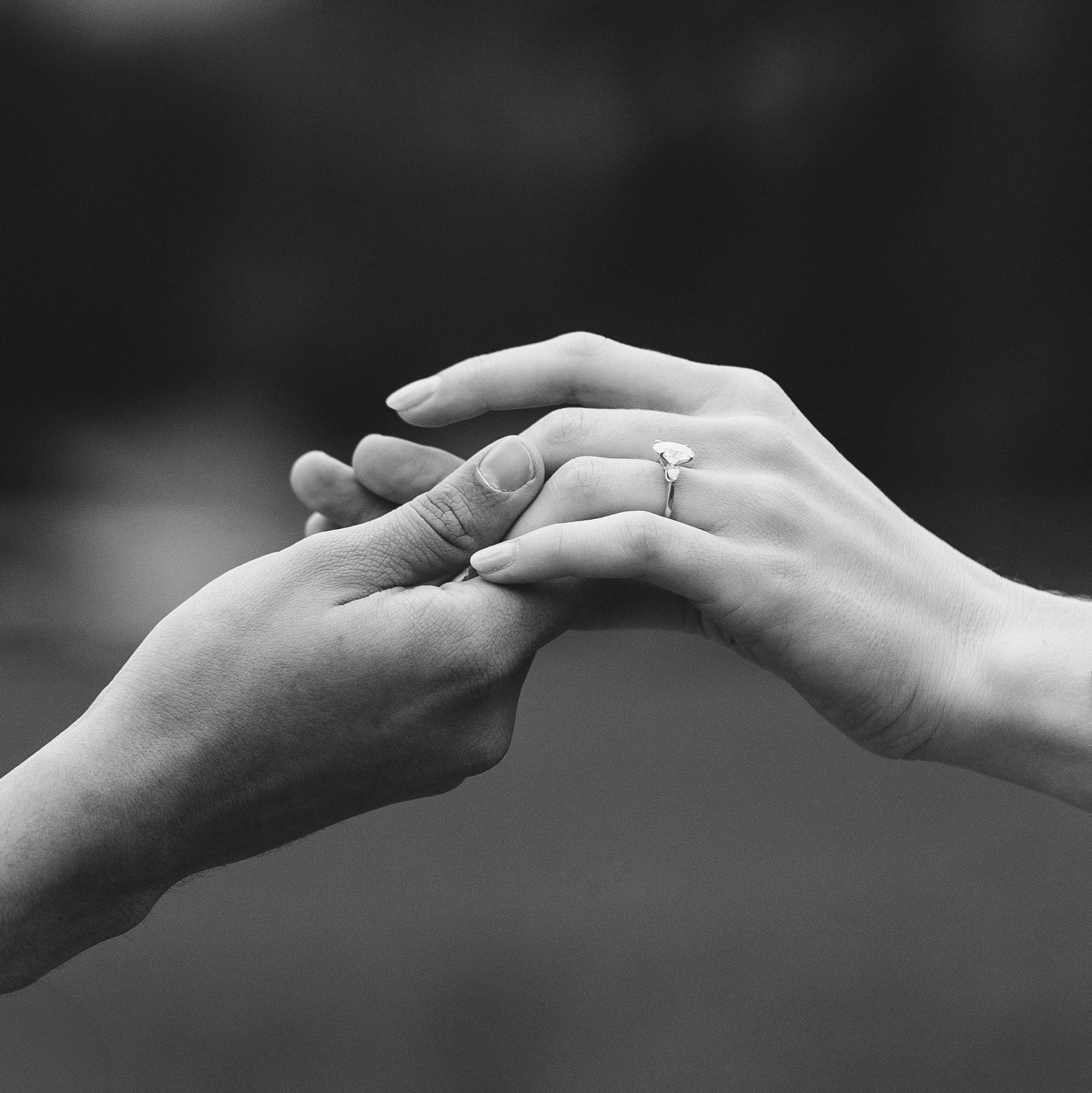 Close-up of hands during a romantic marriage proposal moment in Verona