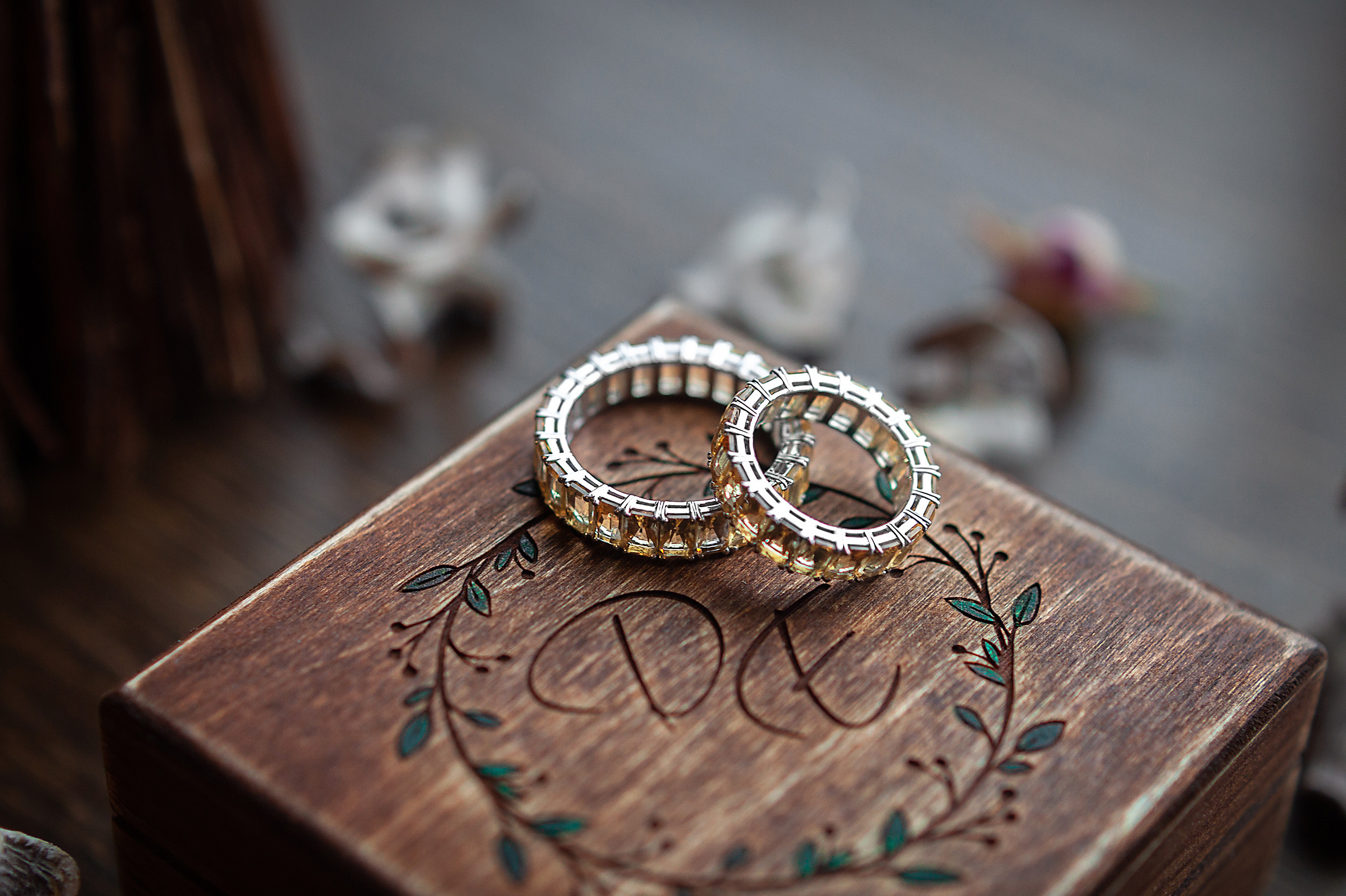 Close-up of wedding rings — romantic detail photo for NYC engagement or elopement session