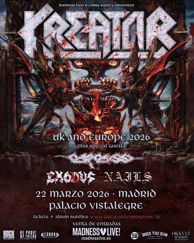Kreator, Carcass, Exodus y Nails en Madrid — concierto potente de metal en Palacio Vistalegre | FOTKAI