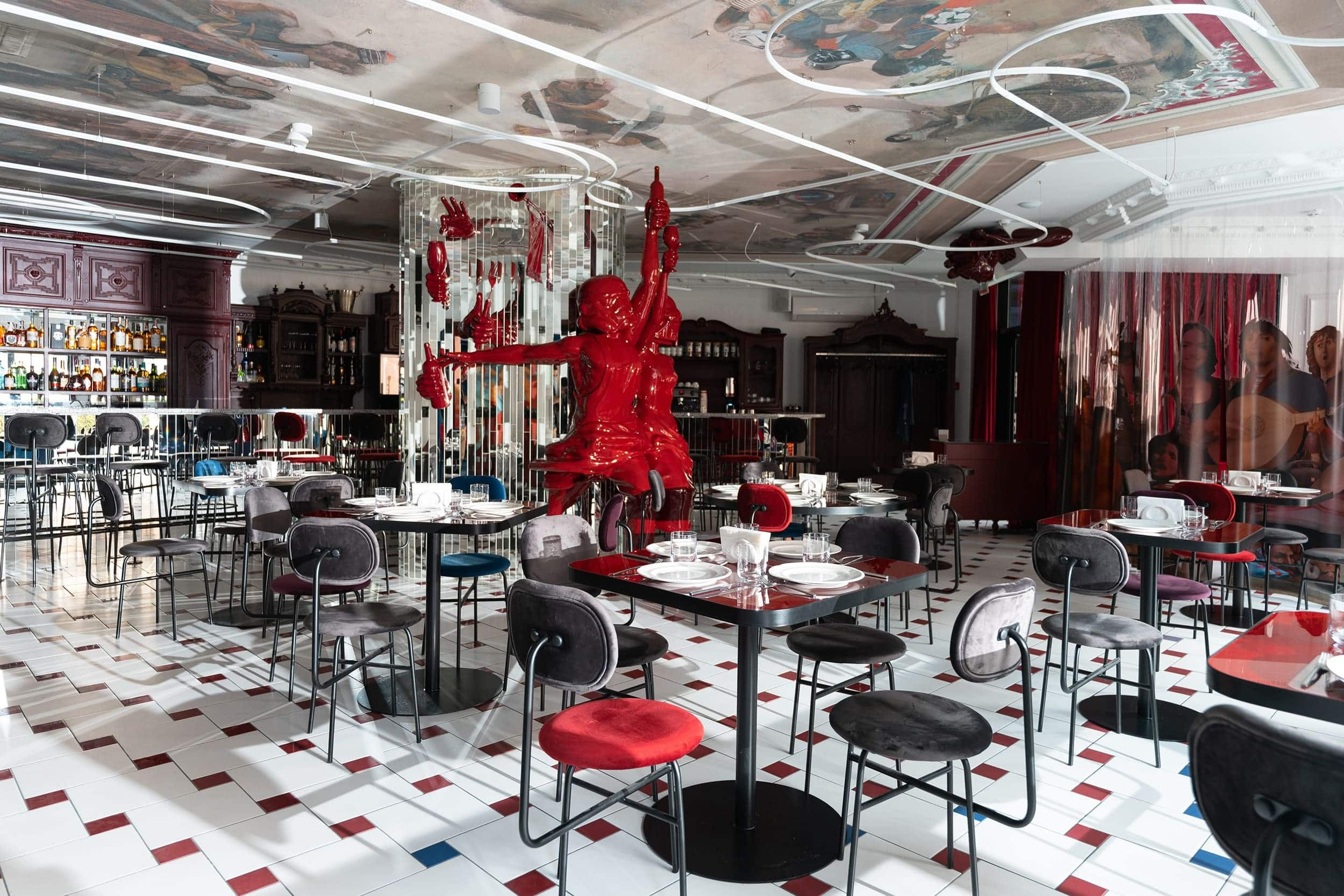 ZA POBEDOY FEEDING BAR. Interior Design & 3D Rendering | Alena Bulataya Design Buro