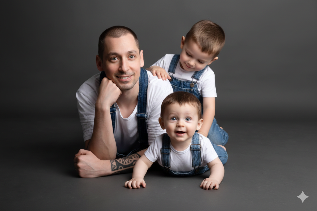 Sesión día del Padre. Rainbox Estudio de Fotografía