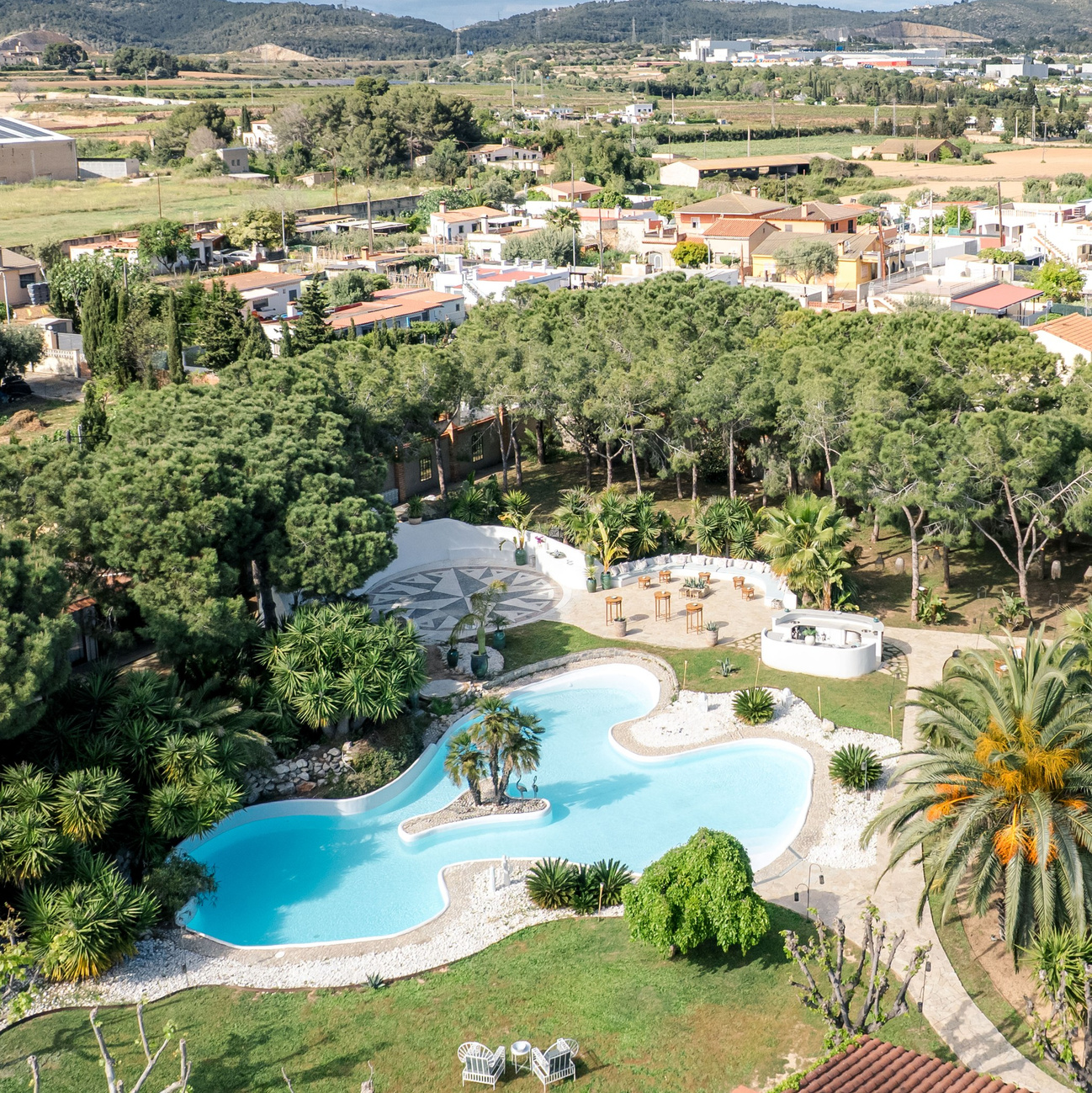 Drone shoot of the dream destination wedding venue in Barcelona