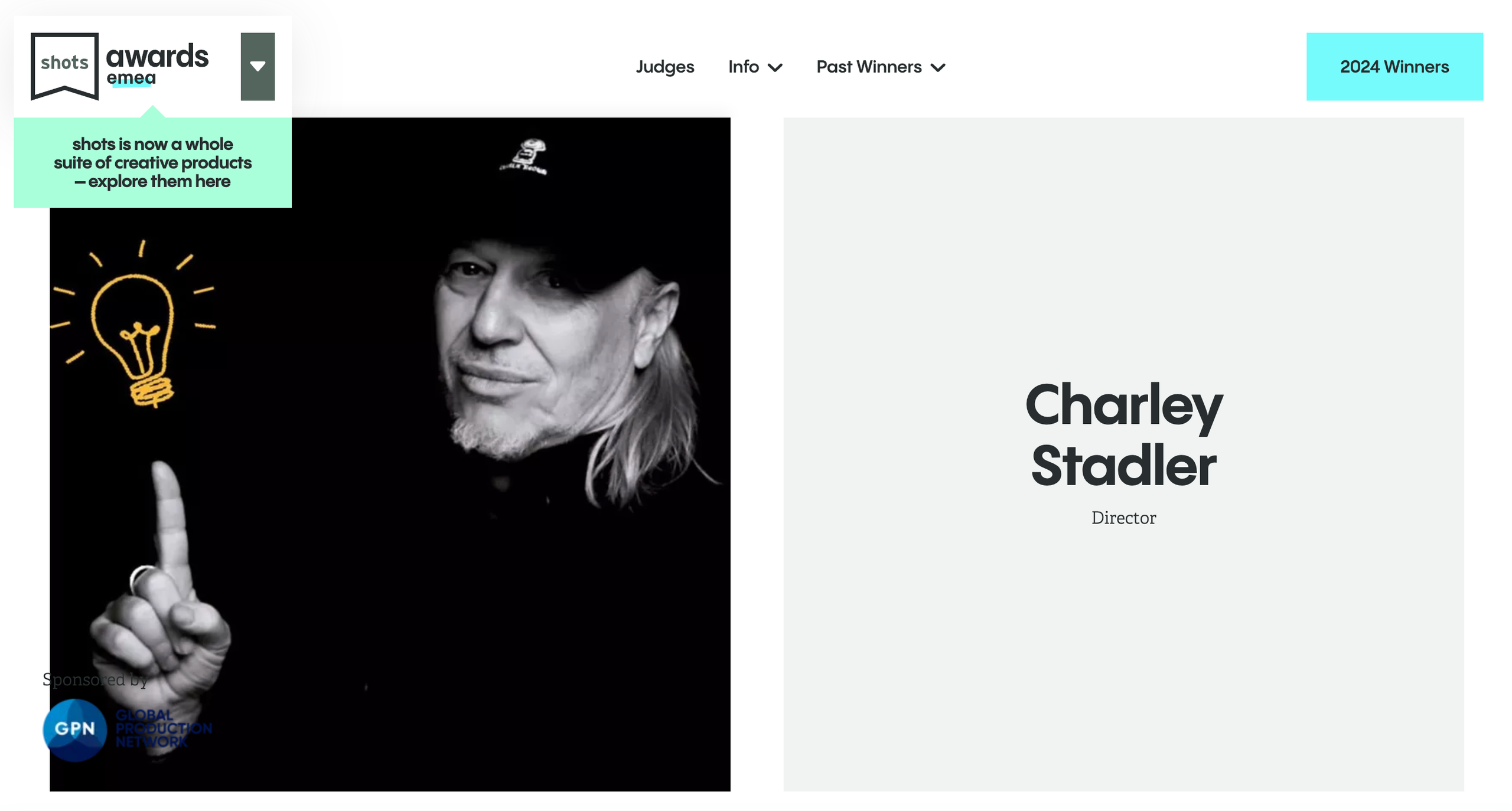 “Honored to Judge the 2024 SHOTS EMEA Awards in direction!” 🚀. Charley Stadler