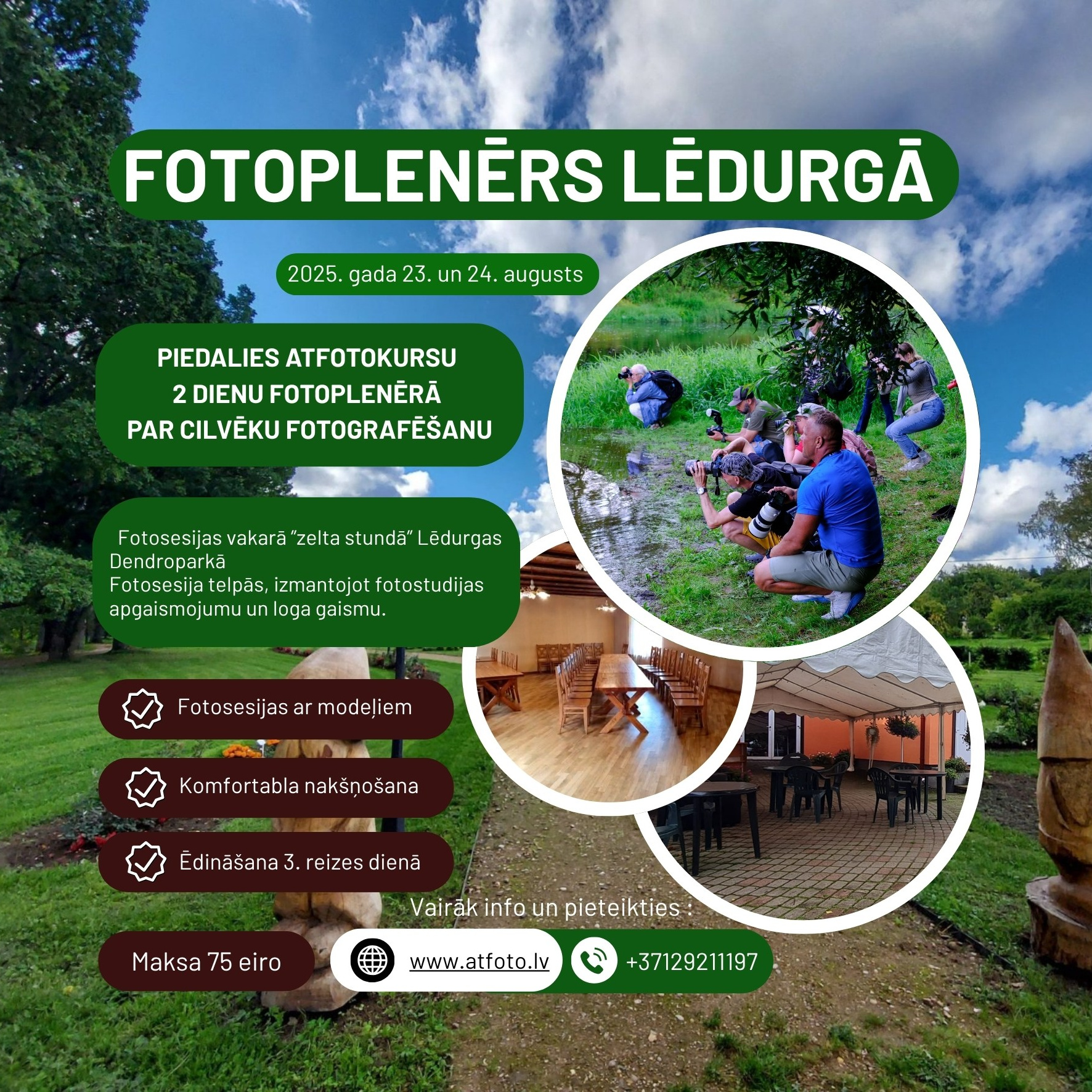 FOTOPLENĒRI. Fotokursi fotostudijā Rīgā. Profesionāls fotogrāfs Aivars Tipsis