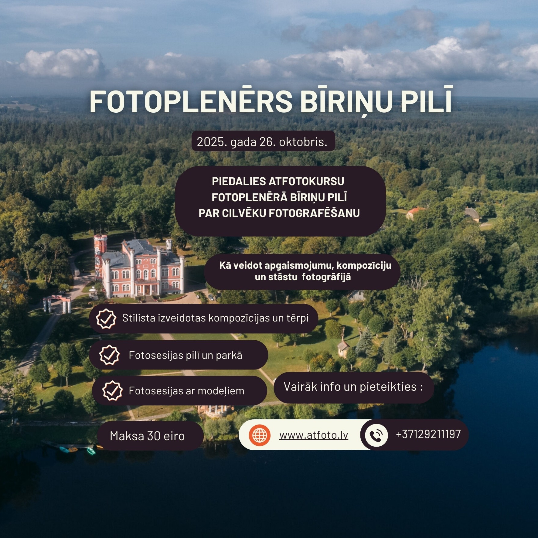 FOTOPLENĒRI. Fotokursi fotostudijā Rīgā. Profesionāls fotogrāfs Aivars Tipsis