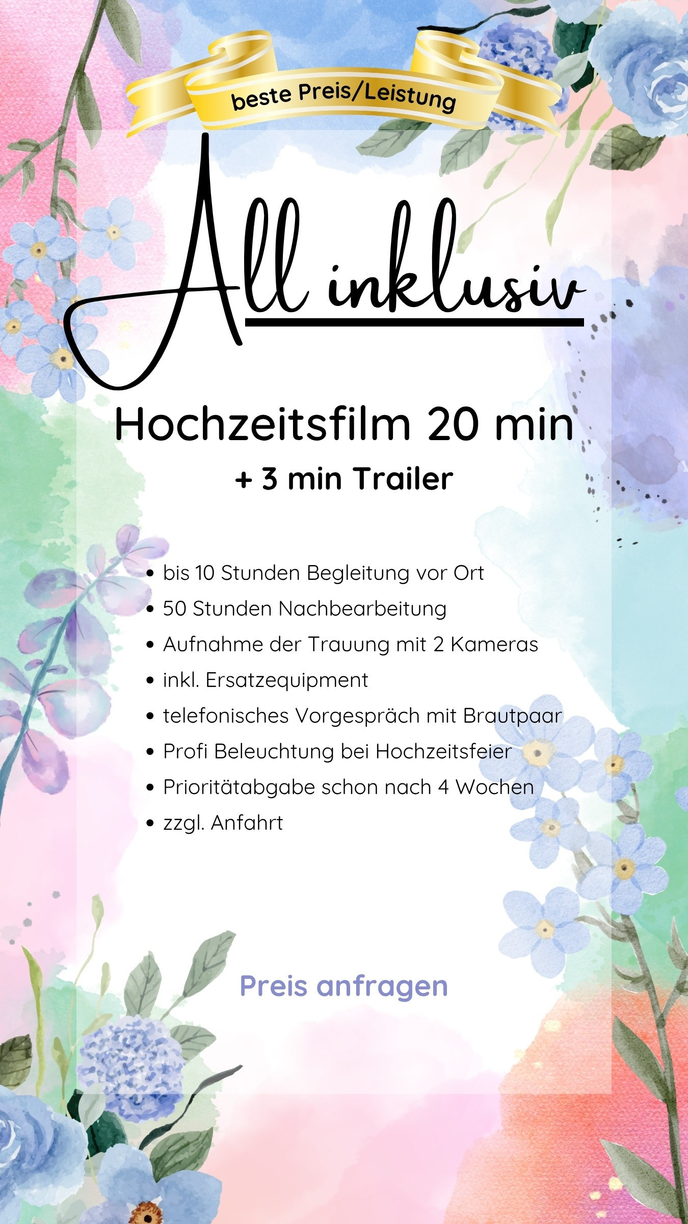 Hochzeitsfotograf, Hochzeitsvideo Kosten und Preise. Hochzeitsvideo, Hochzeitsfilm, Hochzeitsvideograf Berlin