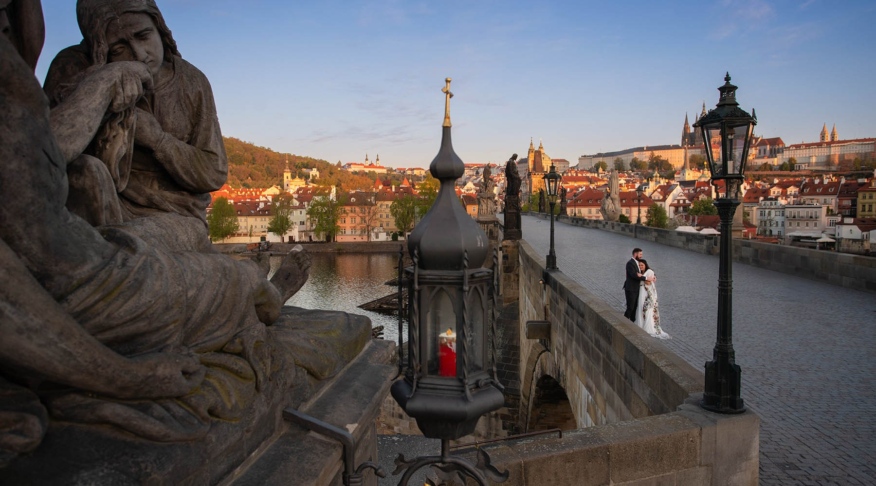 Old Town Square Sunrise Engagement Photos