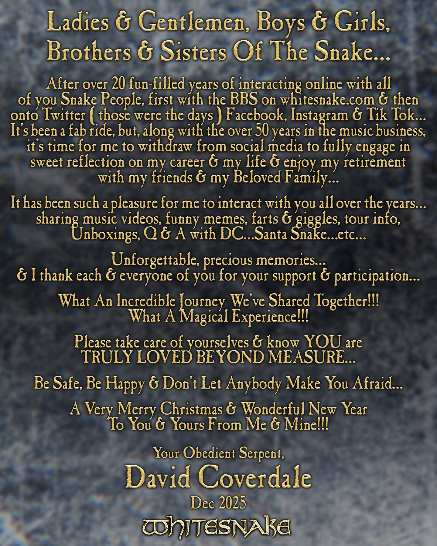 David Coverdale Anuncia su Retirada Total de las Redes Sociales y Pone Punto Final a una Carrera de Medio Siglo | FOTKAI