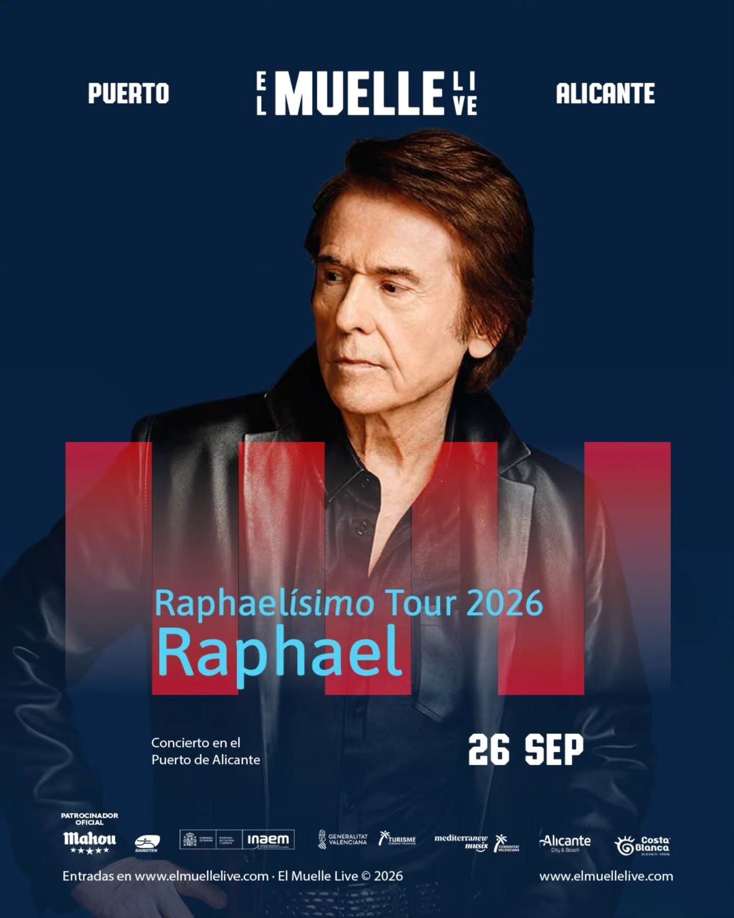 Raphael Alicante 2026 — live concert at El Muelle Live, September 26 | FOTKAI