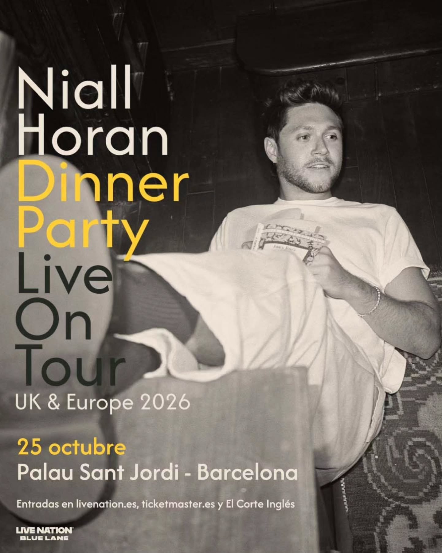 Niall Horan: concierto en Barcelona en 2026 — Dinner Party Live on Tour en Palau Sant Jordi | FOTKAI