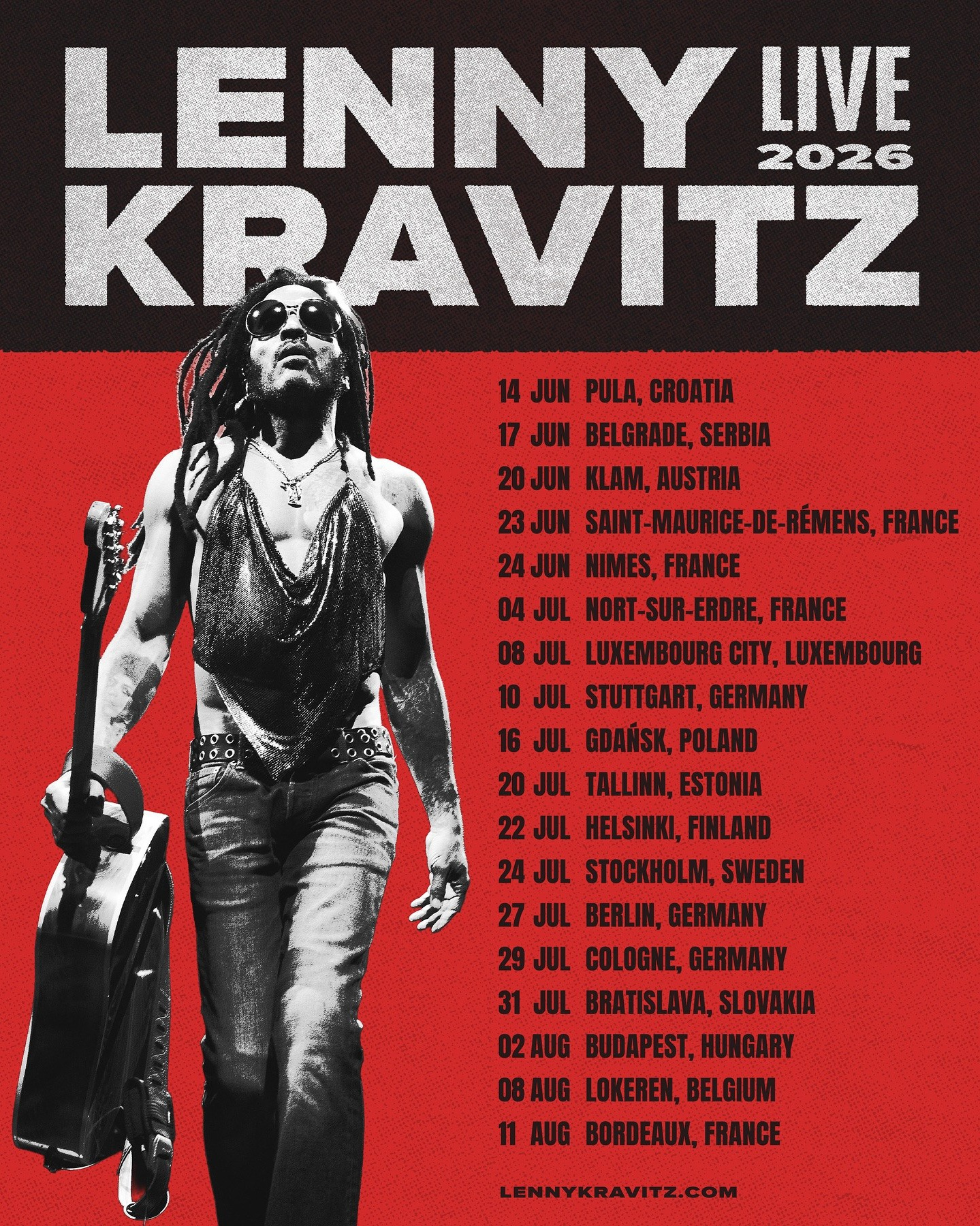 Lenny Kravitz en España: Madrid, Marbella y Sevilla recibirán al artista en 2026 | FOTKAI