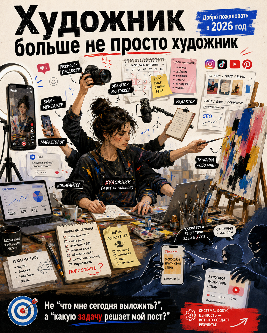 Как стать известным художником в соцсетях в 2026 и не сойти с ума