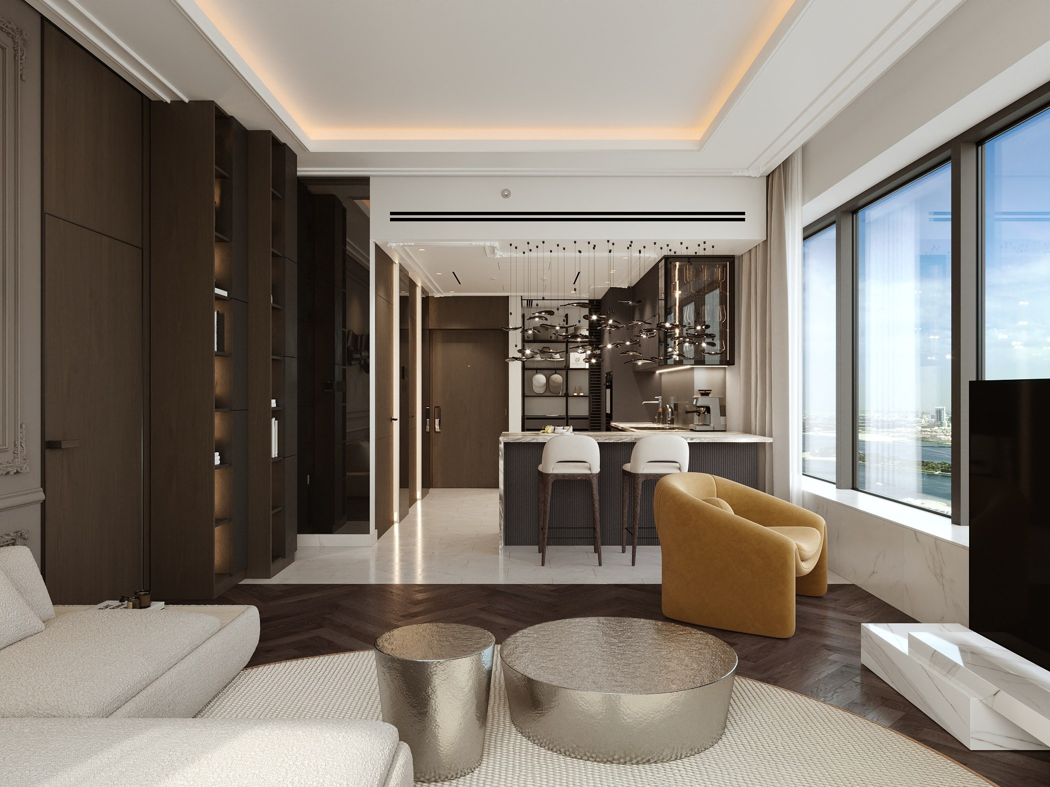 APARTMENT ON PALM JUMEIRAH IN DUBAI. Дизайн интерьера и 3D-визуализация | AB Design Buro
