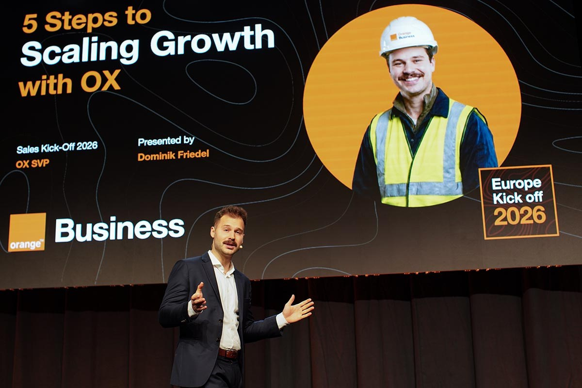 Corporate event photography — Orange Business sales kick-off at Hilton Prague