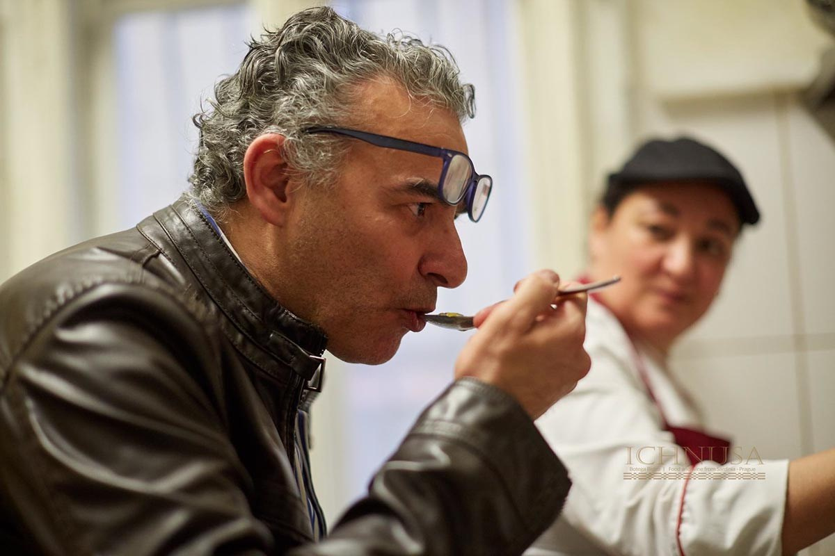 Branding Photography for Prague Entrepreneurs - Ichnusa La Botega owner and operator Antonello Üramteddu at work.