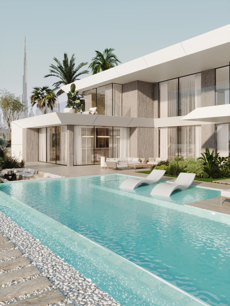 WHITE VILLA IN DUBAI. Interior Design & 3D Rendering | Alena Bulataya Design Buro