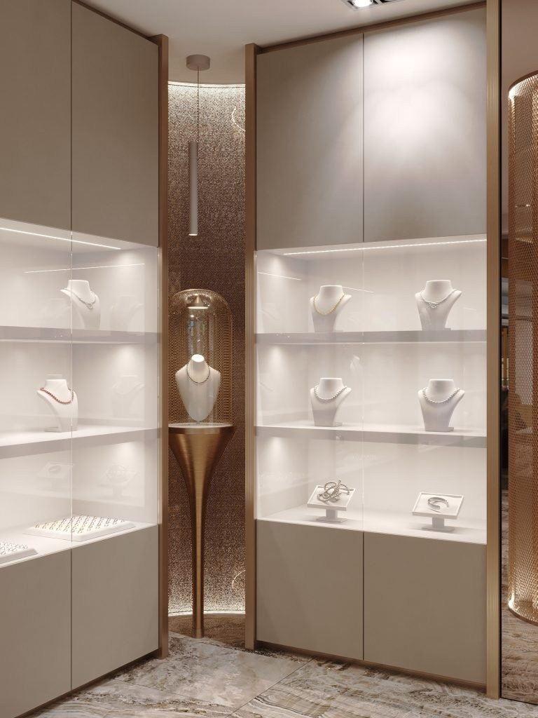 ORO JEWELRY SALON. Interior Design & 3D Rendering | Alena Bulataya Design Buro