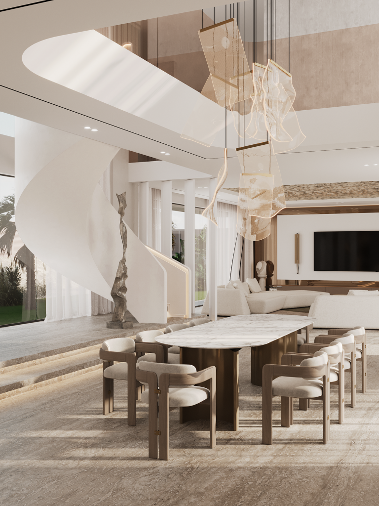 WHITE VILLA IN DUBAI. Interior Design & 3D Rendering | Alena Bulataya Design Buro