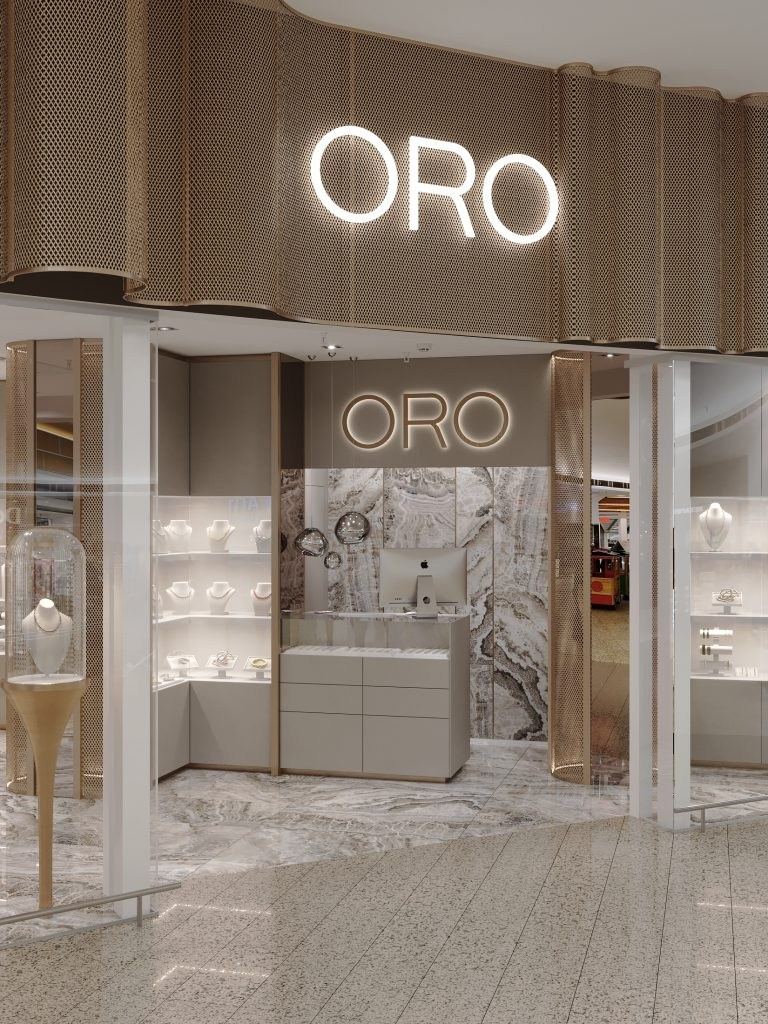 ORO JEWELRY SALON. Interior Design & 3D Rendering | Alena Bulataya Design Buro