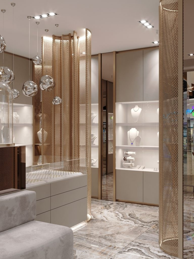 ORO JEWELRY SALON. Interior Design & 3D Rendering | Alena Bulataya Design Buro