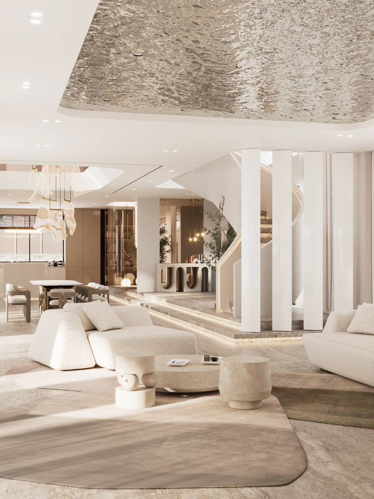 WHITE VILLA IN DUBAI. Interior Design & 3D Rendering | Alena Bulataya Design Buro