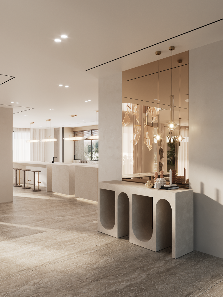WHITE VILLA IN DUBAI. Interior Design & 3D Rendering | Alena Bulataya Design Buro