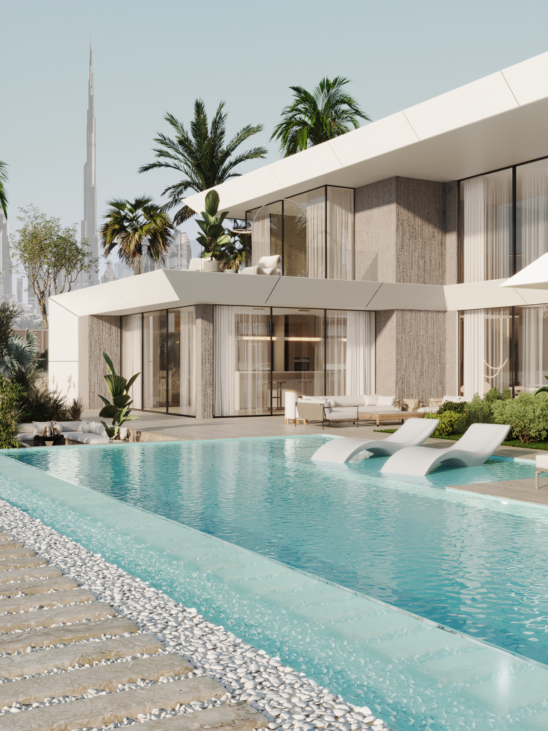WHITE VILLA IN DUBAI. Interior Design & 3D Rendering | Alena Bulataya Design Buro