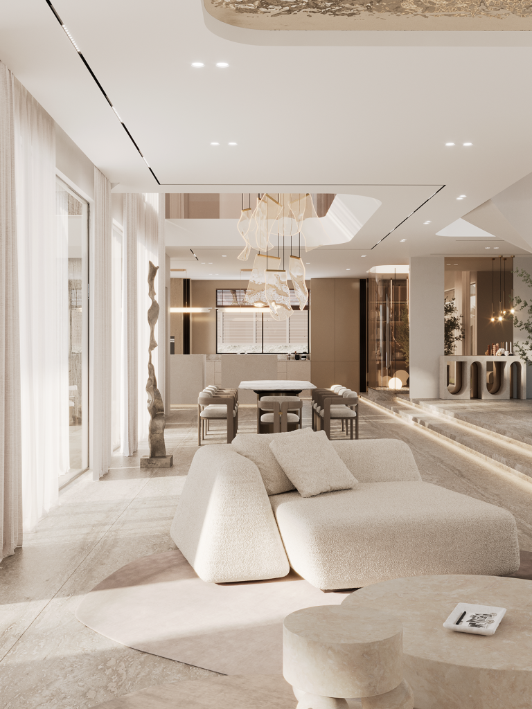 WHITE VILLA IN DUBAI. Interior Design & 3D Rendering | Alena Bulataya Design Buro