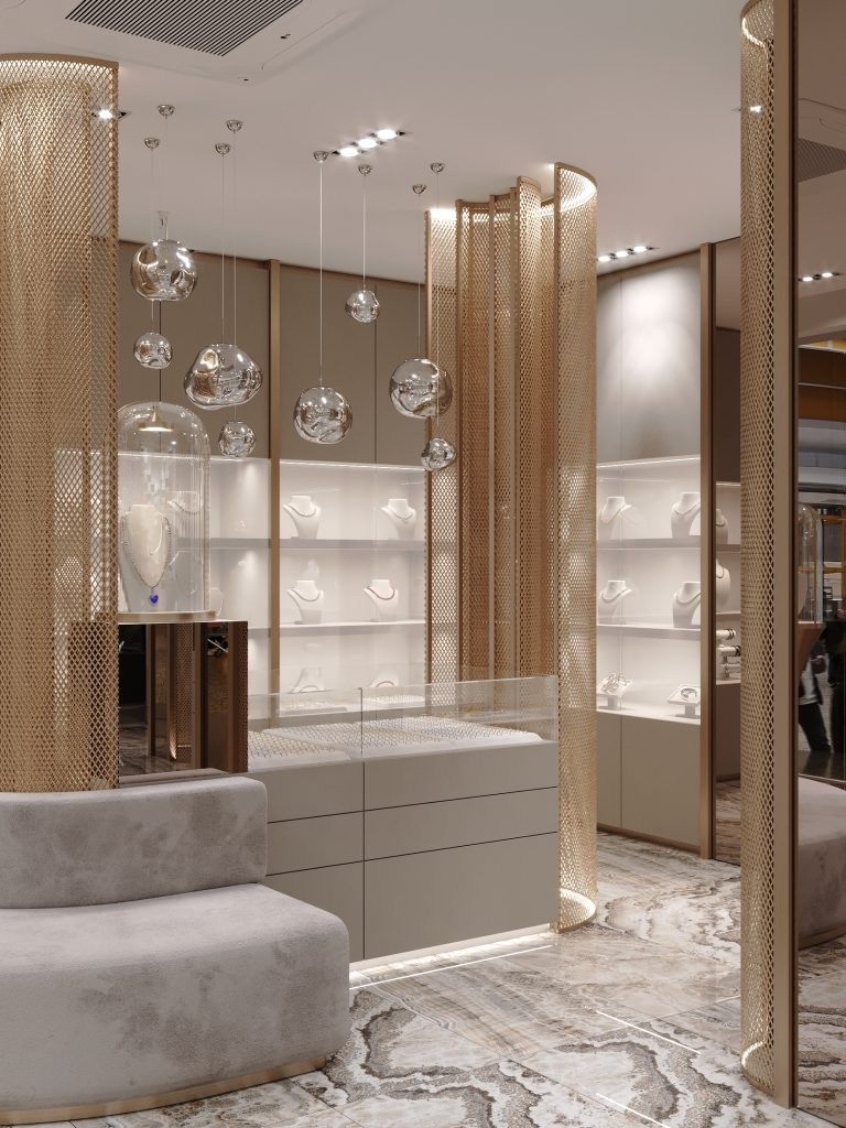 ORO JEWELRY SALON. Interior Design & 3D Rendering | Alena Bulataya Design Buro