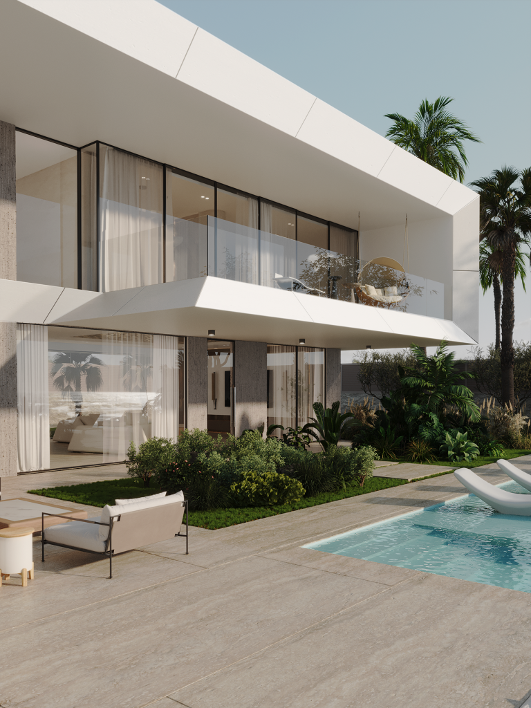 WHITE VILLA IN DUBAI. Interior Design & 3D Rendering | Alena Bulataya Design Buro