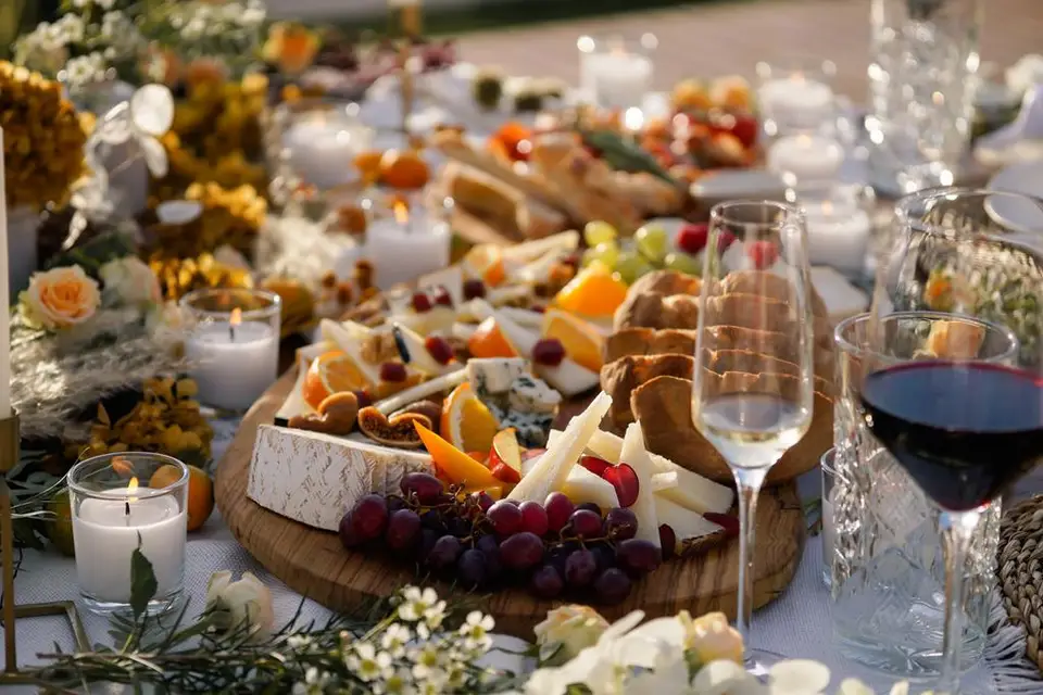 Food on the wedding table