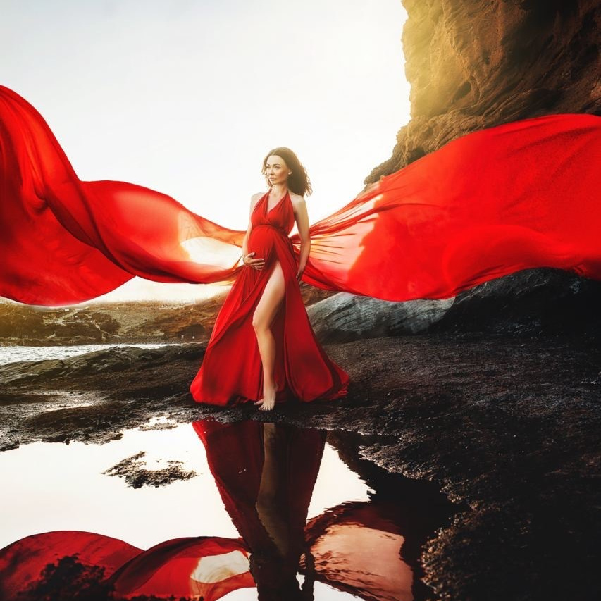 Фотосессия беременности на Тенерифе — съёмка для будущих мам. Таня Боннет | Профессиональный фотограф на Тенерифе — Летящие платья