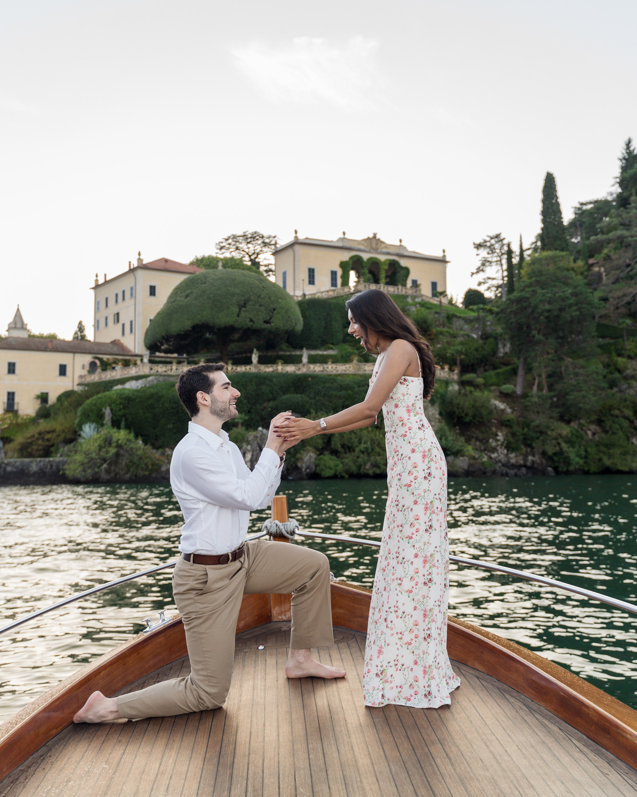 Lake Como Boat Proposal Photographer | Private Boat Proposal Ideas