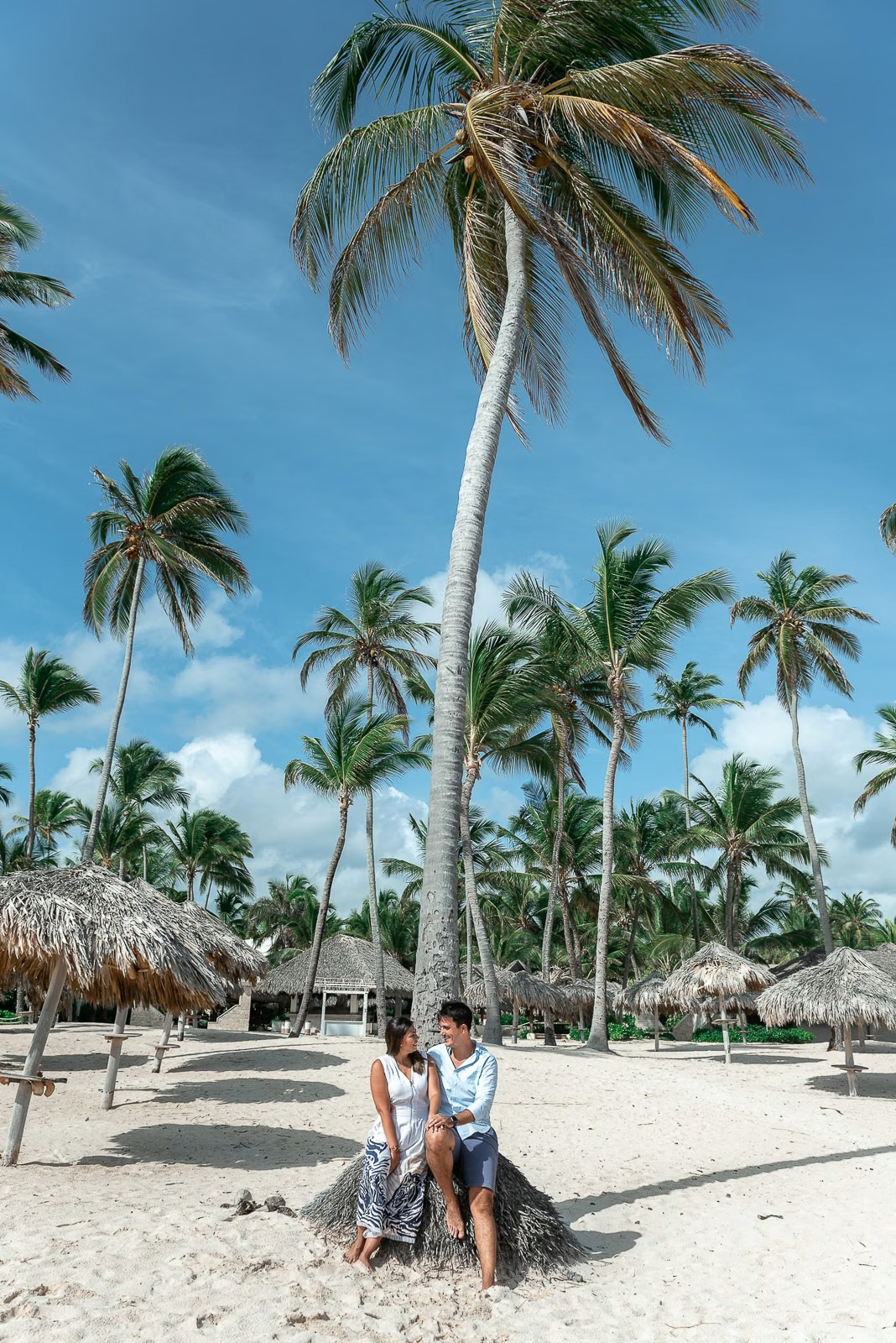 Romantic photoshoot of a couple in love on Bavaro Beach