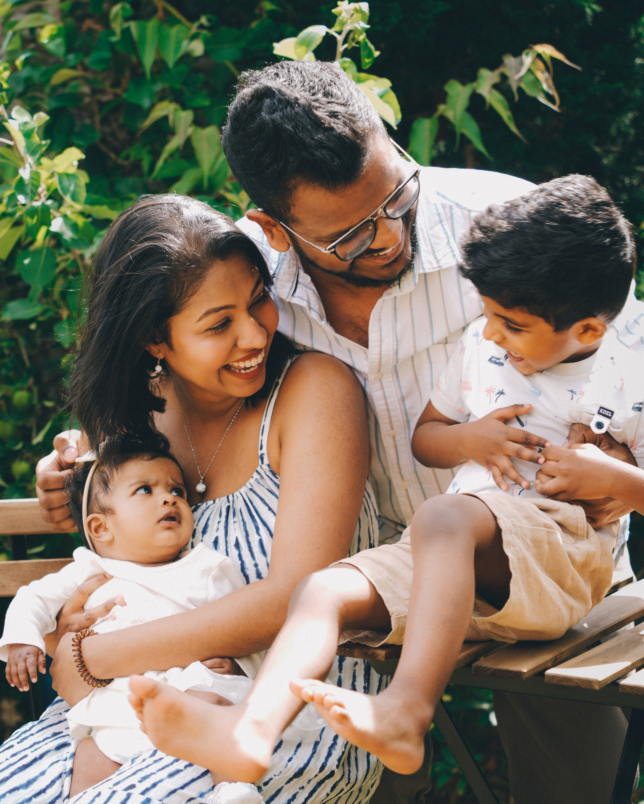 Travelling photo session. Grandma and grandson are hugging.