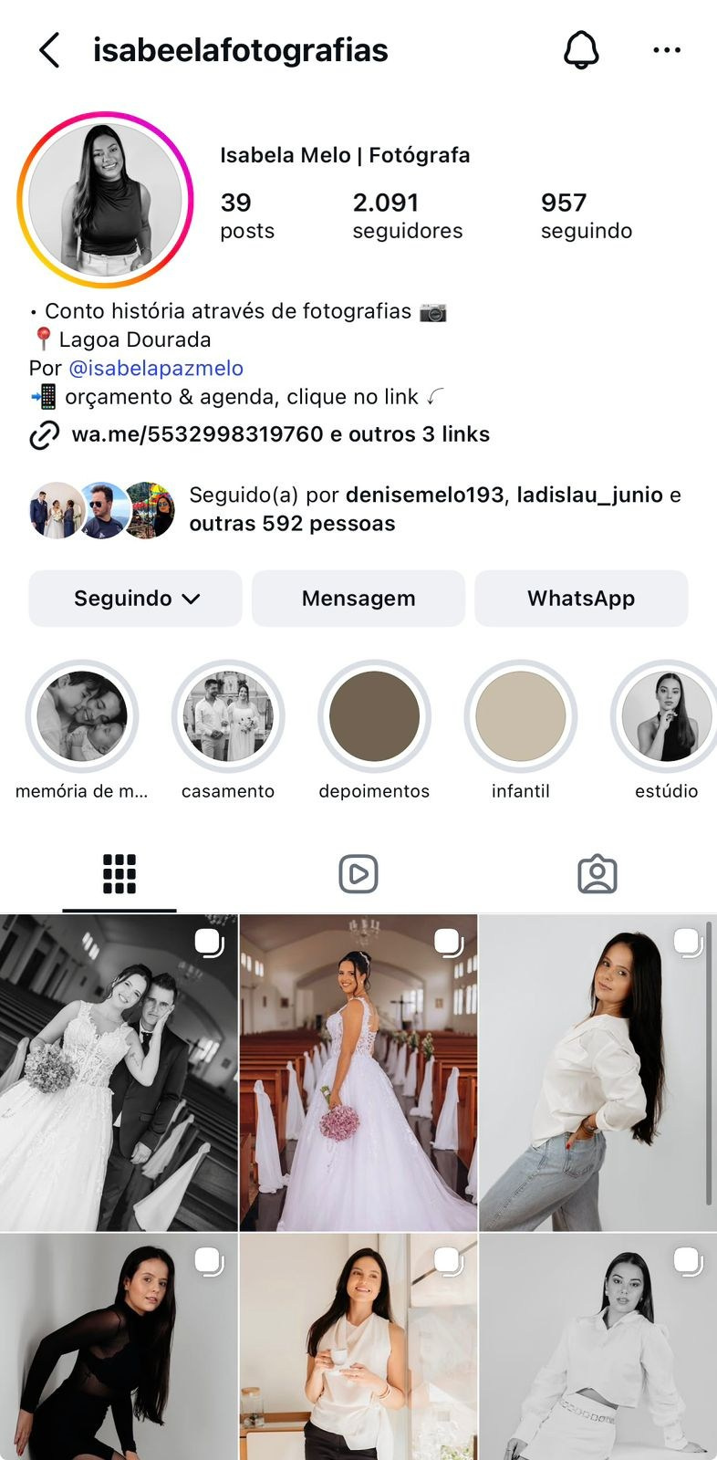 Contato. Isabela Melo Fotografias