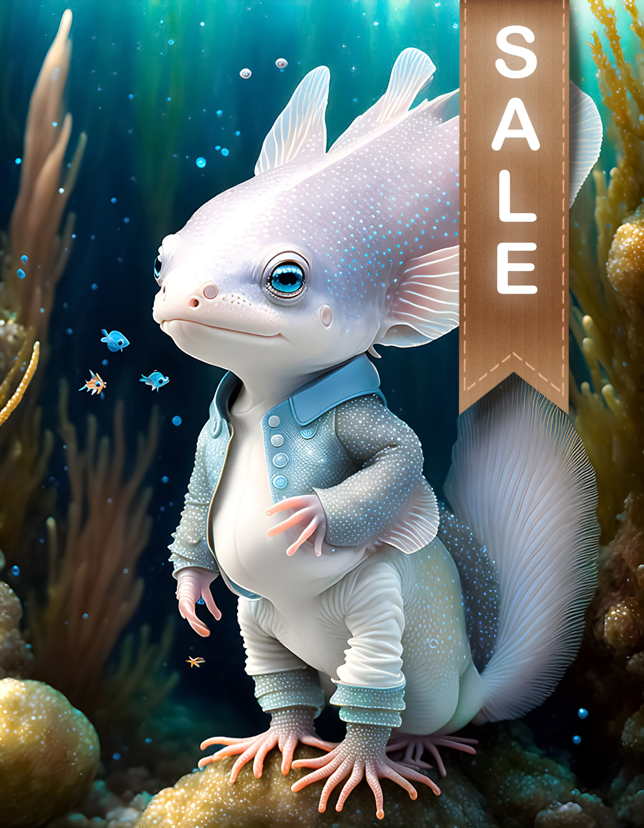 “Captivating Baby Axolotl Digital Prints: Unleash Your Imagination!”. AI Photo Retoucher and Image Restorer Zhanna Ognivo