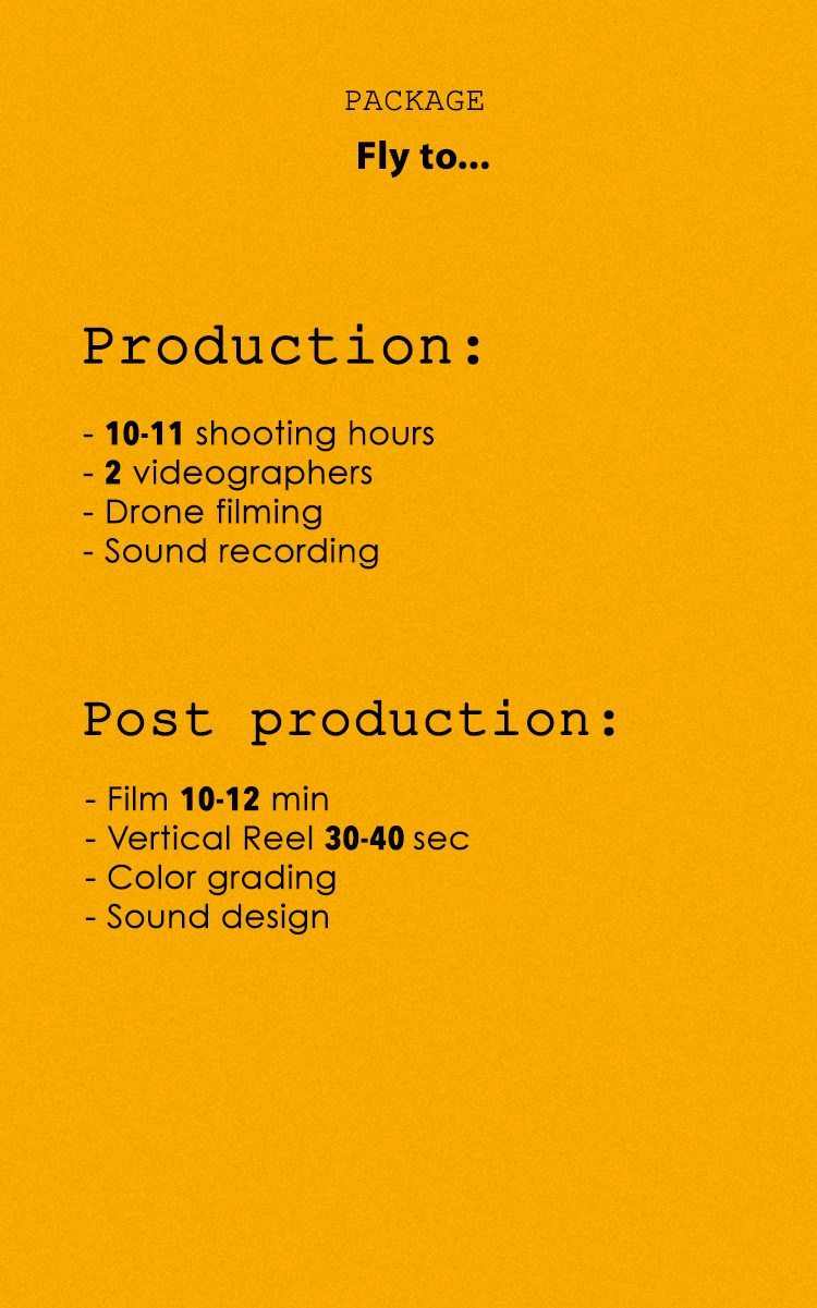 Services. Videographers Storytellers film Italy France