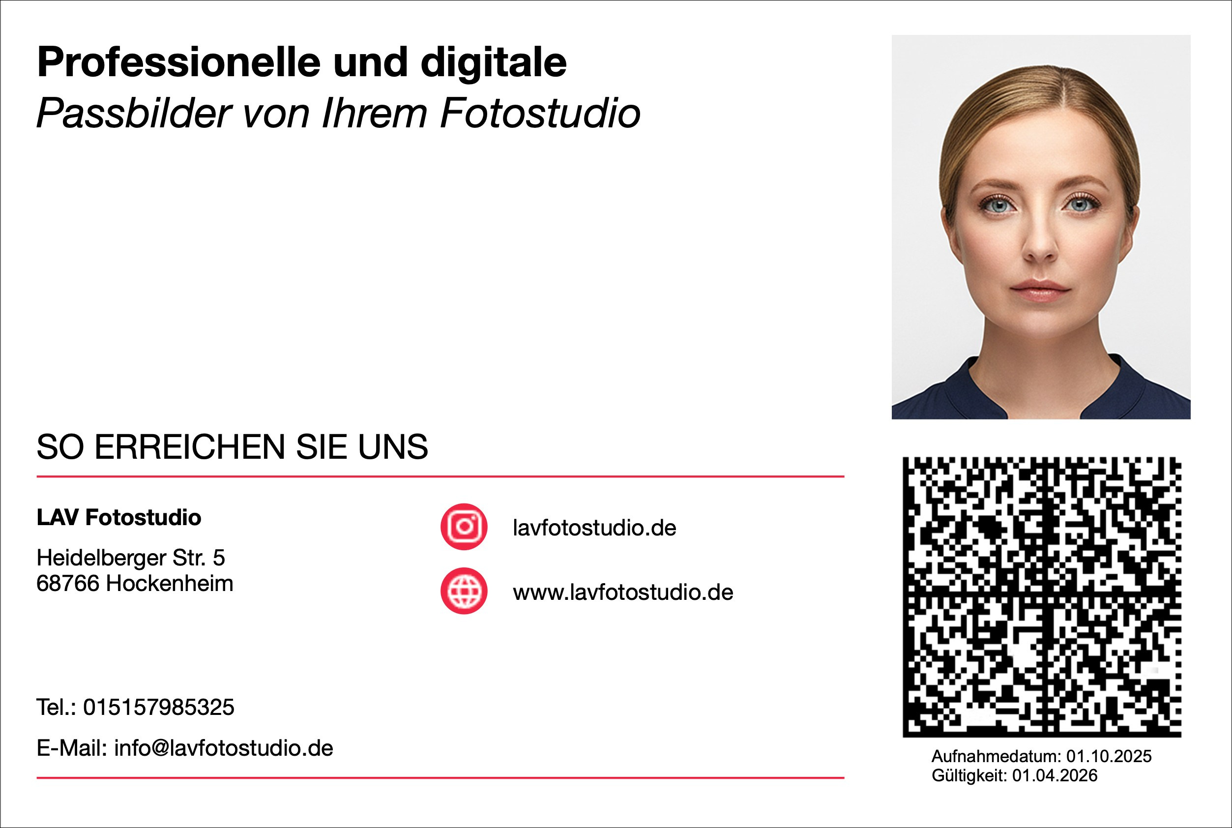 Passbilder Hockenheim Mannheim - Biometrisch & QR-Code. Fotostudio Mannheim Heidelberg Hockenheim – Professionelle Fotografie für jeden Anlass