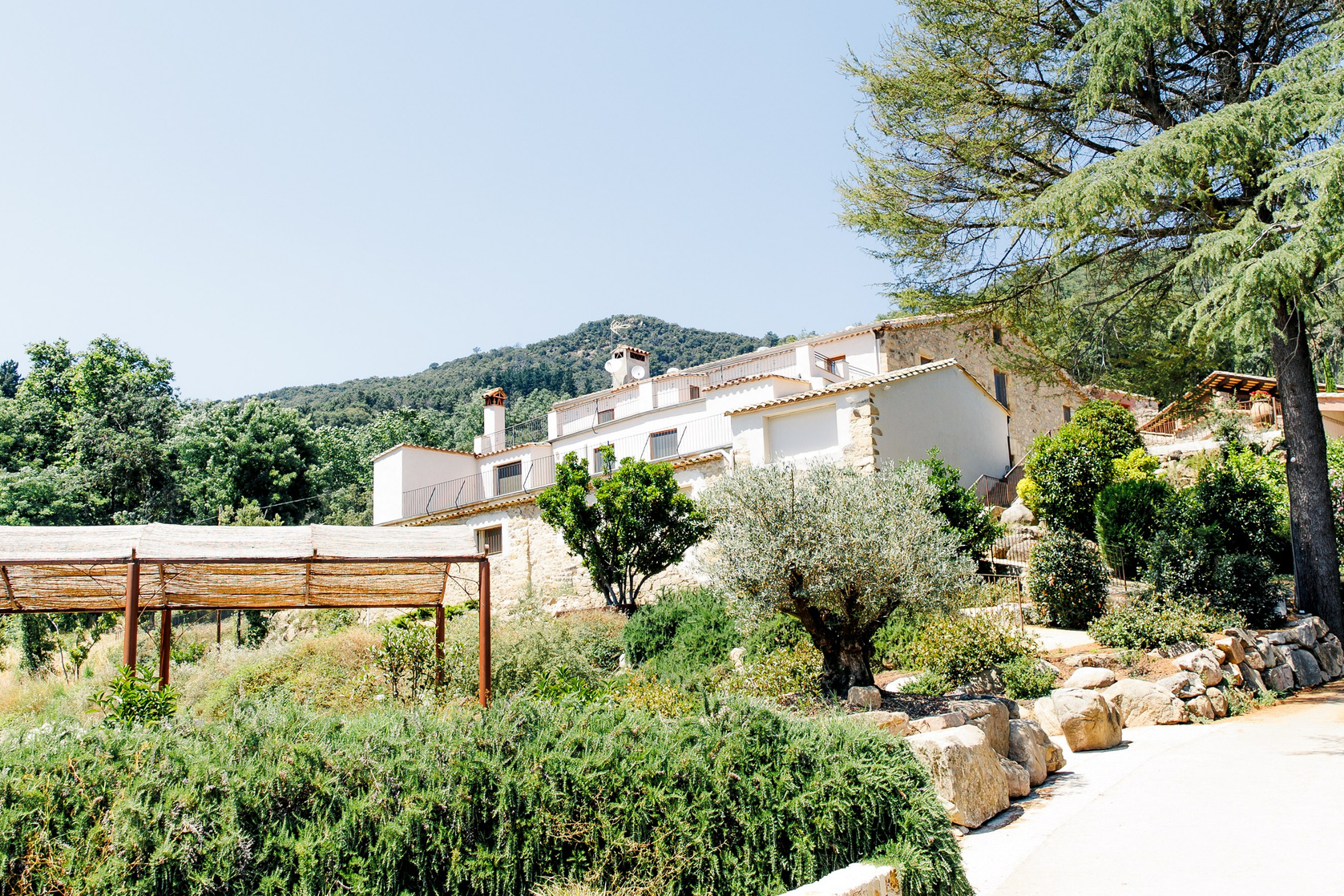 Aerial view of Mas Huix wedding venue in Catalonia
