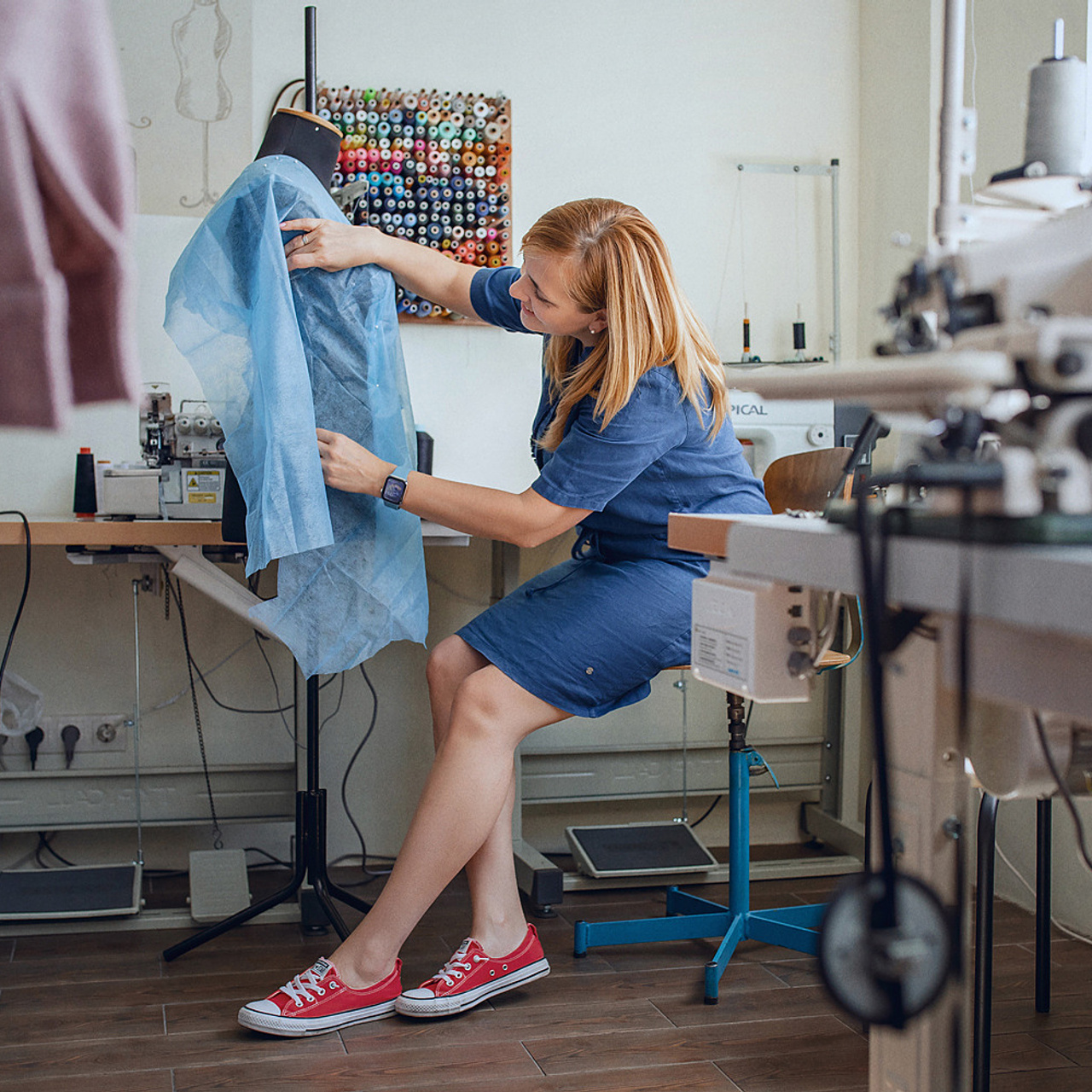 Shooting for the sewing studio